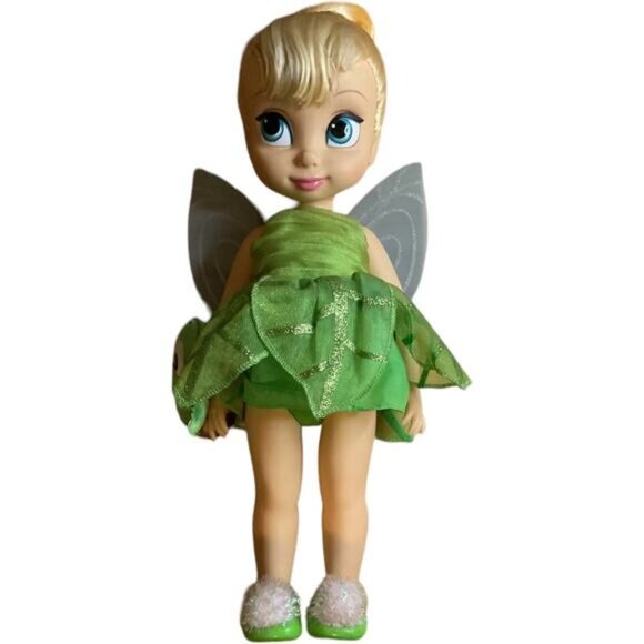 Disney Animators Collection Tinker Bell Doll 15" With Green Fairy Dress & Wings - Picture 7 of 8